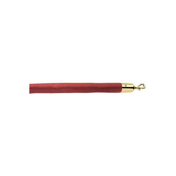 Lavi Industries 4'L Wine Vinyl Rope With Polished Brass Hooks 00-930160/4WN - main